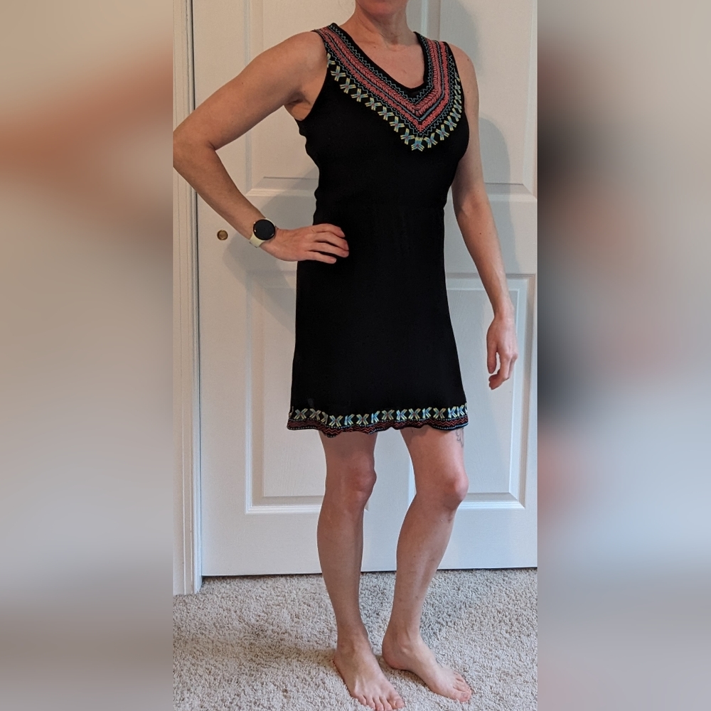 Skies Are Blue | Mabelle Embroidered Dress | Black | MP